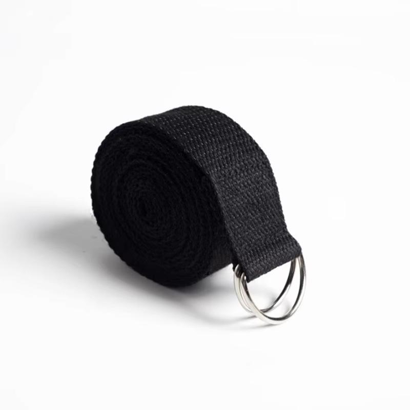 1 Stück Yogagurt für Yoga Pilates Ballett Tanz mit verstellbarer D-Ring-Schnalle Baumwoll-Yogagürtel für Fitness tägliches Dehnen