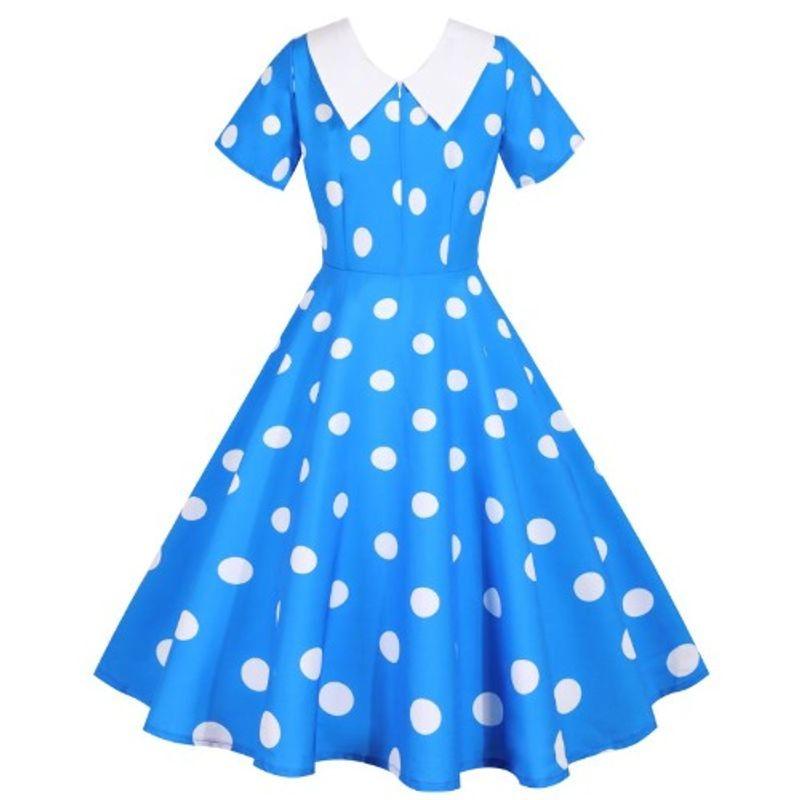 

Dress Dotted Prints Slim Fit Dress Short Sleeve 9312 M