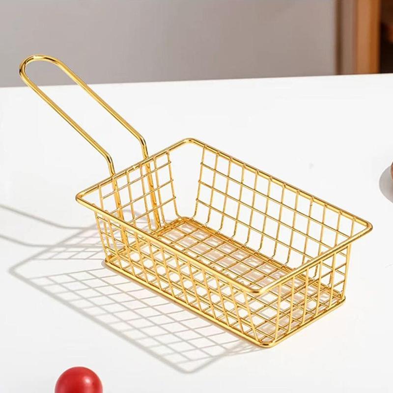 French Fries Basket Snack Bucket Fried Chicken Chip Storage Basket Food Frying Basket Oil Strainer Creative Tableware Container