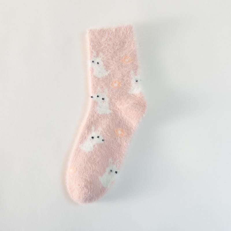 Autumn And Winter New Socks Women Thickened Warm Imitation Mink Velvet Sweet Fruit Ladies Home Floor Socks Sleep Socks