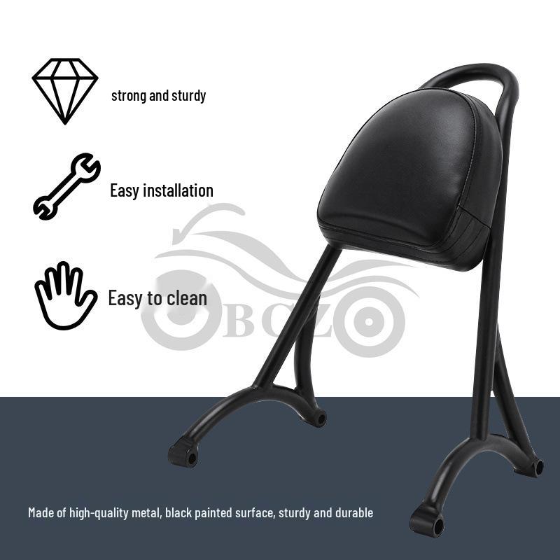 Modified Harley XL883 1200 Motorcycle Round Tube with Rear Backrest, Rear Arch, and Tail Rack (2004-2020)