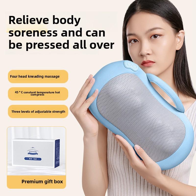 Cervical Spine Electric Massage Pillow Simulation Human Hand Kneading Heating Cervical Spine Massage Pillow Shoulder and Neck Dual-purpose Massager