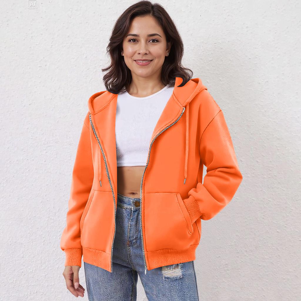Women's Off Shoulder Zipper Hoodie Sweatshirt Fashion Clothing Casual Jacket