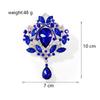 New Versatile Crystal Brooch Metal Gold Silver Lapel Decorative Pin Water Drop Shape Ladies Brooch Women's Fashion