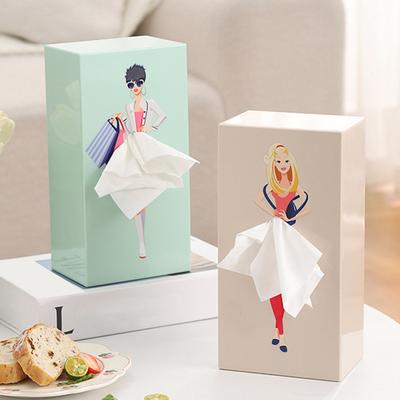 Face Towel Container Storage Box Large Capacity Dustproof Desktop/Wall-Mounted Tissue Storage Bin Paper Dispenser Decoration