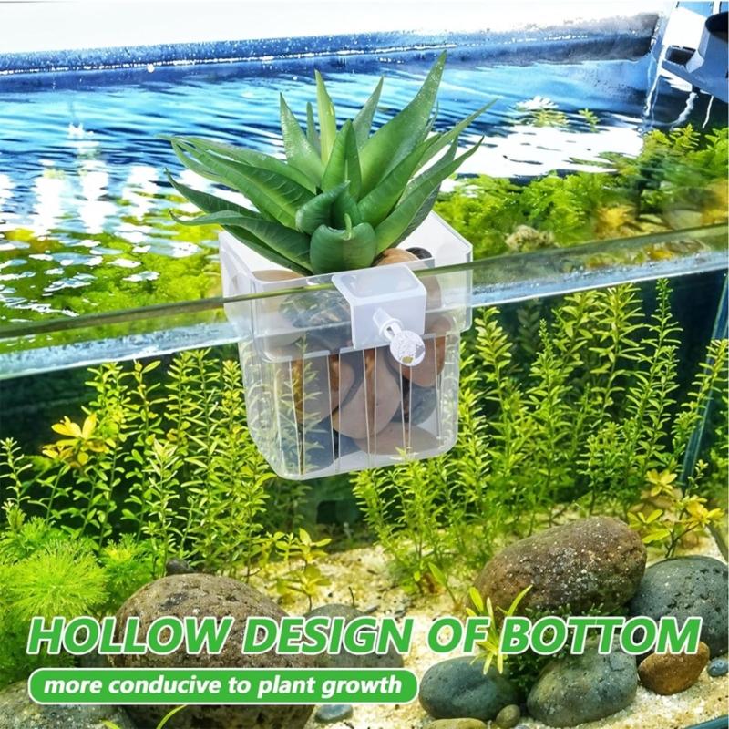 12Pieces Transparent Wall Mount Planter Cup Water Plant Holder For Fishtanks Greenery And Aquascaping Scene Decors