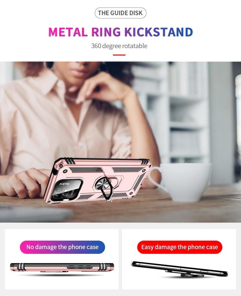 Business Shockproof Cover for Redmi 10C Case Redmi 10C Coque Ring Holder Phone Case for Redmi 10 C Redmi10 C 220333QAG Funda