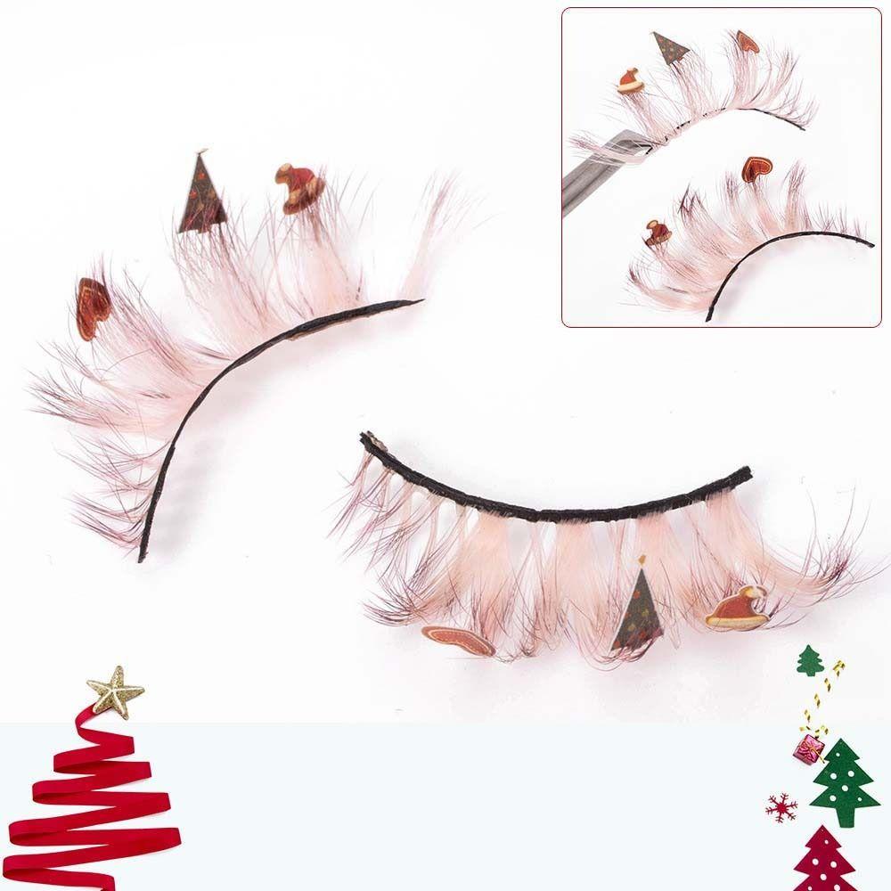 

Eyelashes Extension Christmas False Eyelashes Christmas Fluffy Segmented Lashes Girls CS02