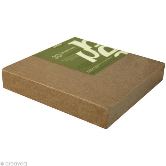 3D Canvas - Pebeo - 60 X 60 Cm - Natural Linen - Thickness 3.5 Cm - Wall Decoration