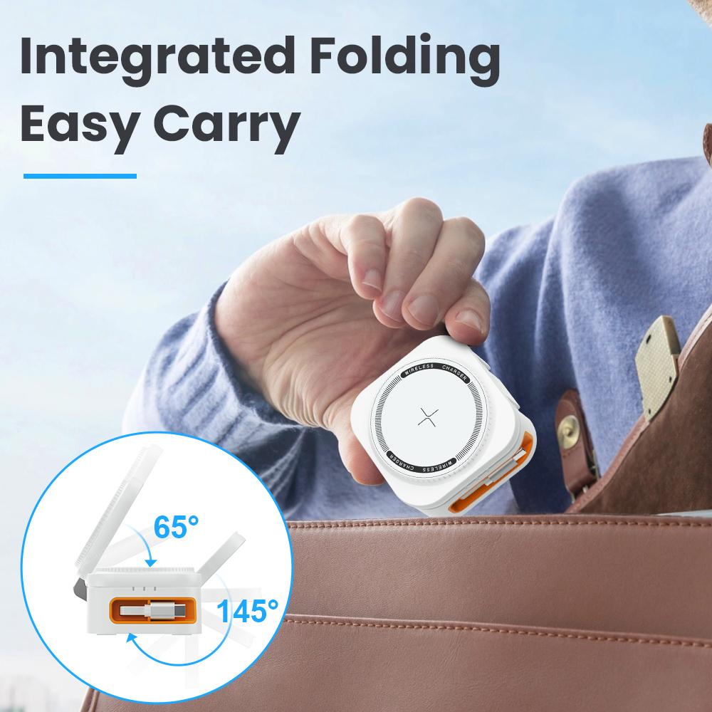 3 in 1 Magnetic Wireless Charger Stand For iPhone 12 13 14 15 16 Charging Station for  Watch 10 9 8 7 6 5 Airpods 2 3 Pro