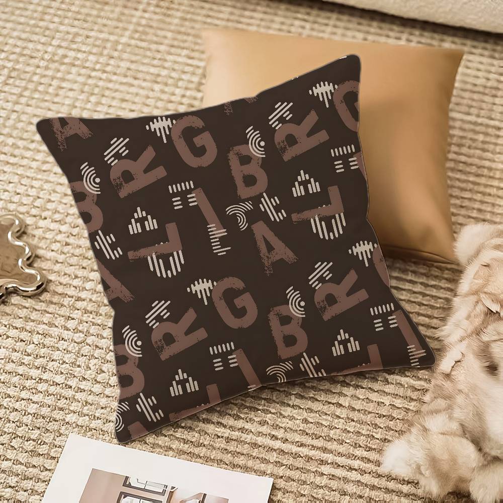 Alphabet Texture Pillow Case Anti-dustmite Invisible Zipper Sofa Bed