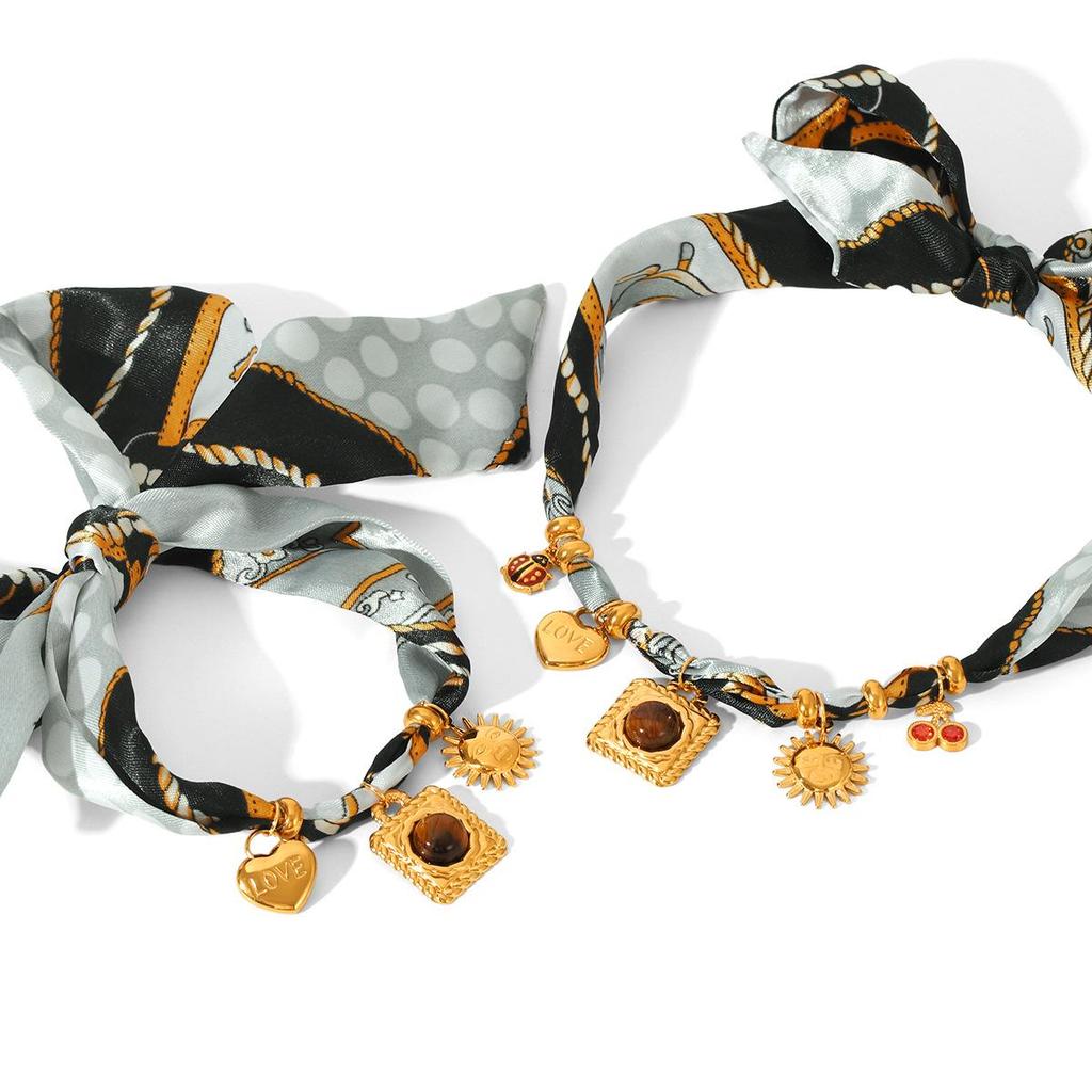 Europejsko-Amerykański Naszyjnik ze Stali Nierdzewnej Serce Słońce i Bransoletka Tytanowa dla Kobiet - Akcesoria Luksusowe