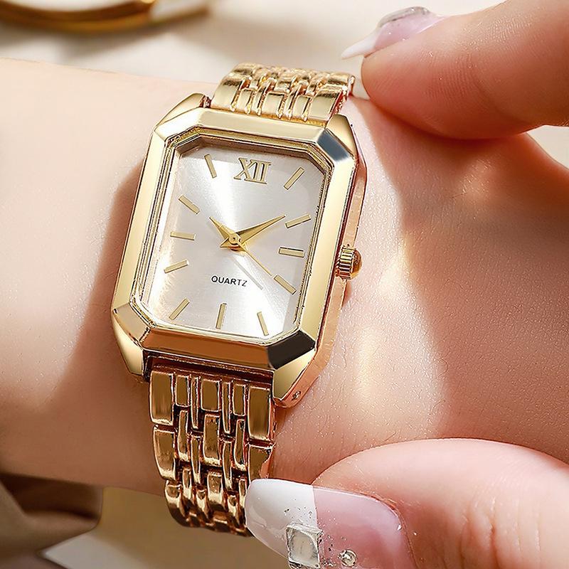 Chain Type Square Watch, Schoolgirl Style, Niche, Retro, Simple, Light Luxury, High-End Sense Steel Strap Watch, Ladies