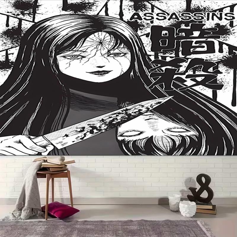 1pc Thriller Manga Junji Ito Tomie1 Tapestry, Living Room, Bedroom, Office, Party Decor, Ideal Festive Gift