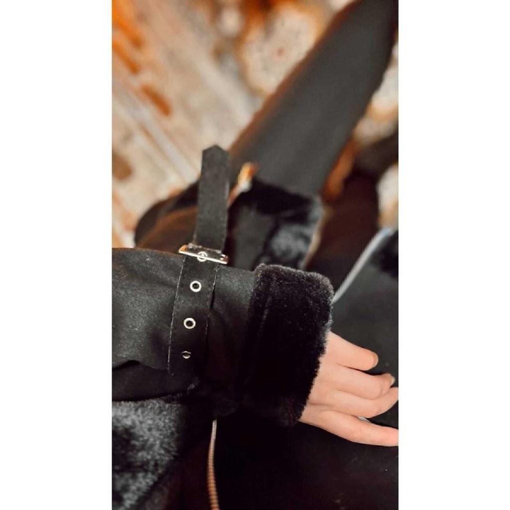 New Season Women's Premium Zr Leather Suede Coat With Belt Detail