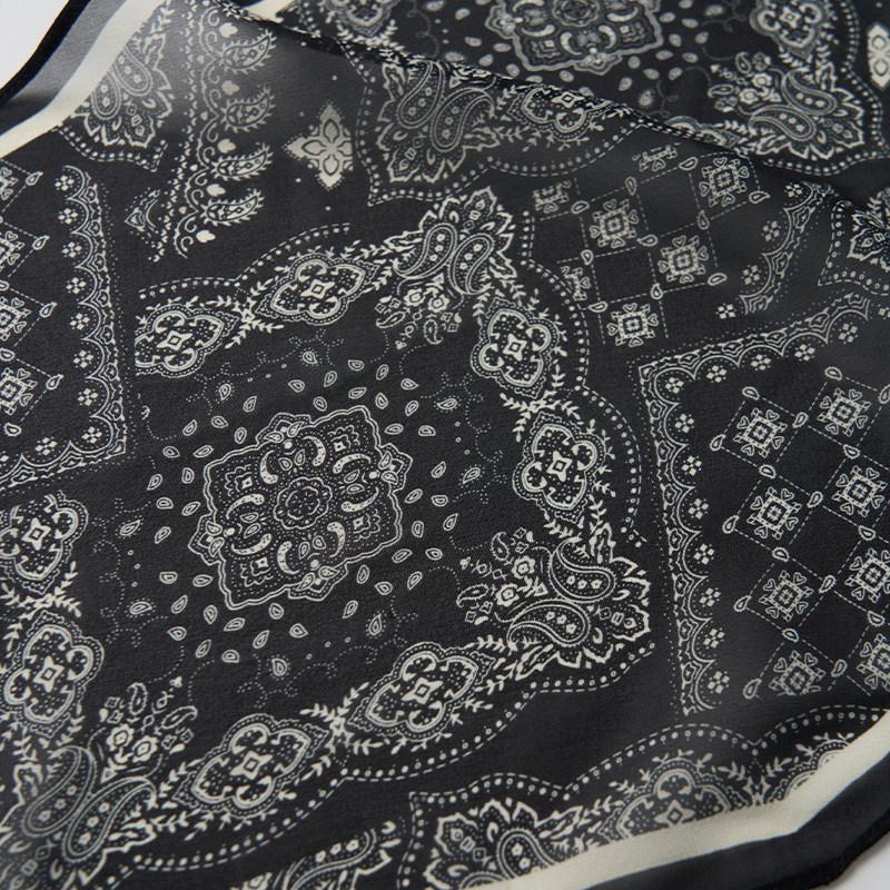 Northern Deer Mulberry Silk Printed Scarf - All-Season, High-Quality, Long, Narrow