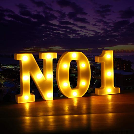 LED Letter Light Switch Design Waterproof Plastic Alphabet Letter Night Light Lamp for Party Club Bar