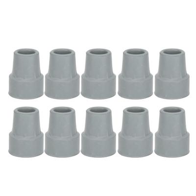 10pcs Rubber Crutch Tip Set Professional Portable Gray Walking Cane Tip Accessory for Elderly 0.7