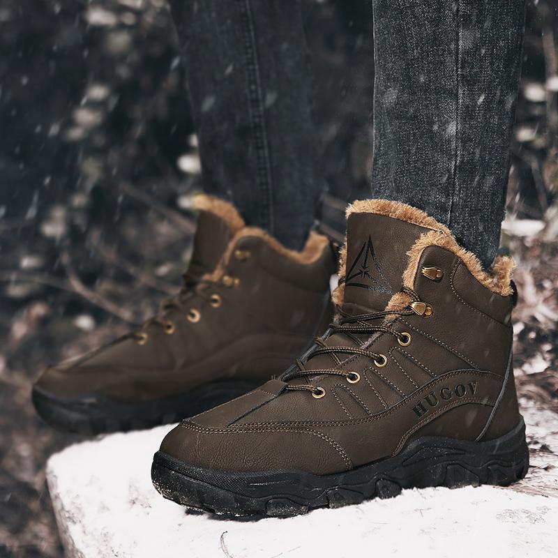Marca Hombres Botas de nieve de invierno Zapatillas de cuero impermeables  Botas de hombre Súper cálidas Botas de montaña masculinas al aire libre  Botas de montaña masculinas Zapatos de trabajo comprar a