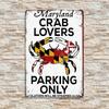 Maryland Crab Tin Sign Retro Parking Metal Wall Decor 8x12 Inches Kitchen Bar Garage Pub