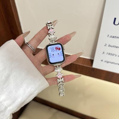 Compatible Apple Watch Band Cat Design Metal Bracelet iWatch SE Series 10 Women