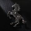 Classic Zodiac Animal Lapel Pins Luxury Metal Badge Pin Rhinestone Horse Brooches  for Women