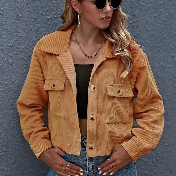 Buy Women Fashion Solid Color Corduroy 