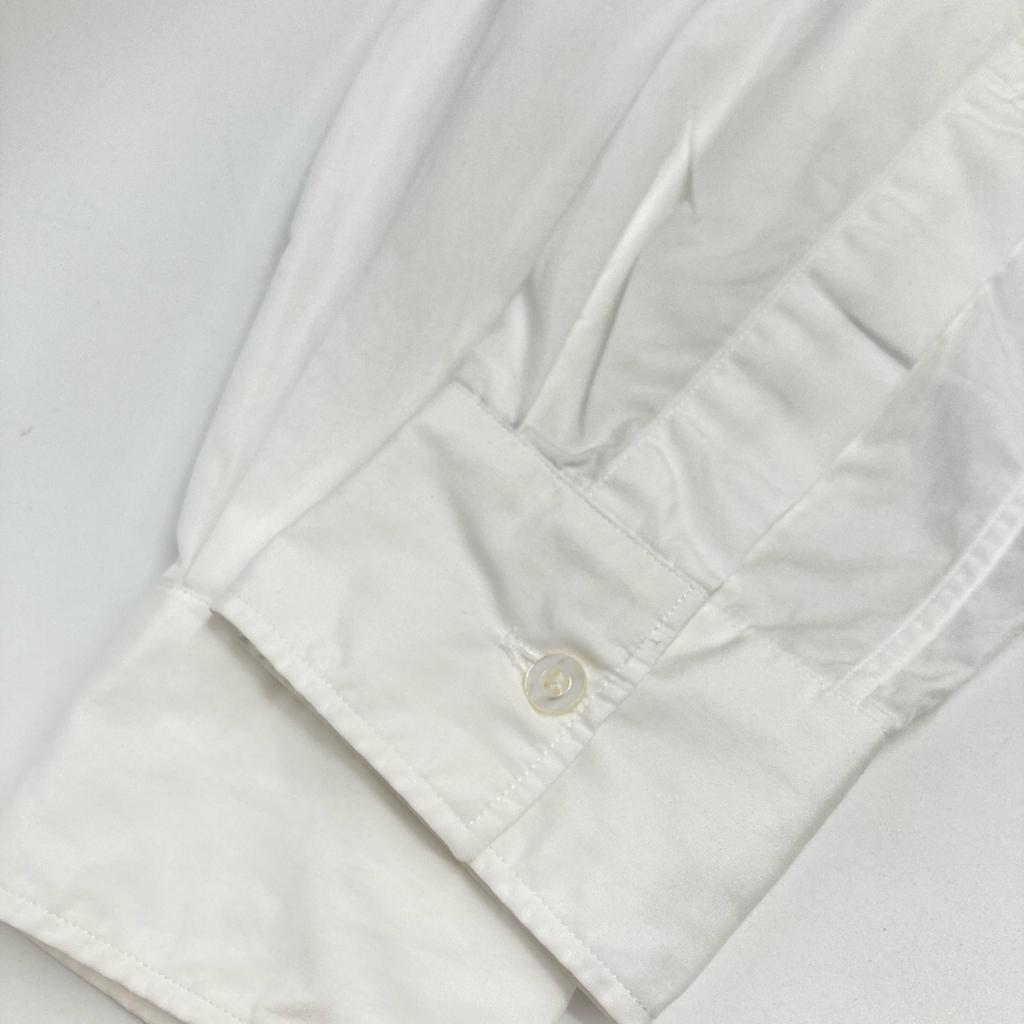 HEUGN SHIRT003 White Rob Cotton Poplin Band Collar Shirt Tops 2 whiteUsed
