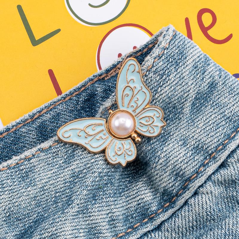 Adjustable Butterfly Waist Buckle Button: Seamless, Detachable Solution for Jeans Waistline Alterations