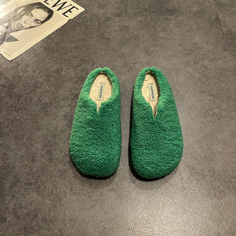 

Женские теплые домашние тапочки из короткого плюша, удобные, на осень-зиму, размеры 35-40, Pantuflas Mujer, женская повседневная обувь 40 зелёный