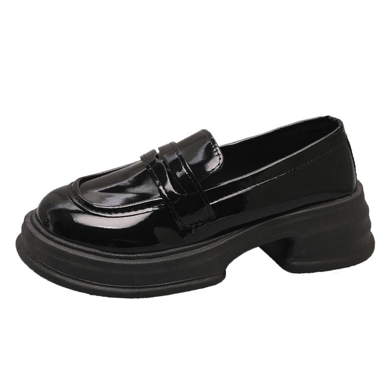 

весна и лето 2025 новая платформа японские лоферы JK универсальные туфли-одиночки женские милые сестринские туфли в студенческом стиле черные из маленькой кожи женские 40