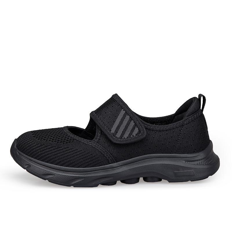Velcro feet wide instep women's autumn sports shoes medium soft sole breathable walking shoes large size