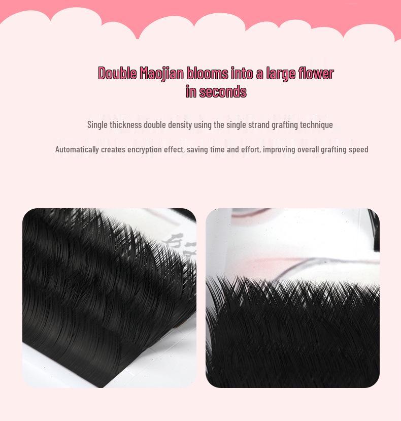 2024 V-Shaped Magnetic Grafting Eyelashes, 0.06 Natural Dense Blooming False Soft Lash Extensions