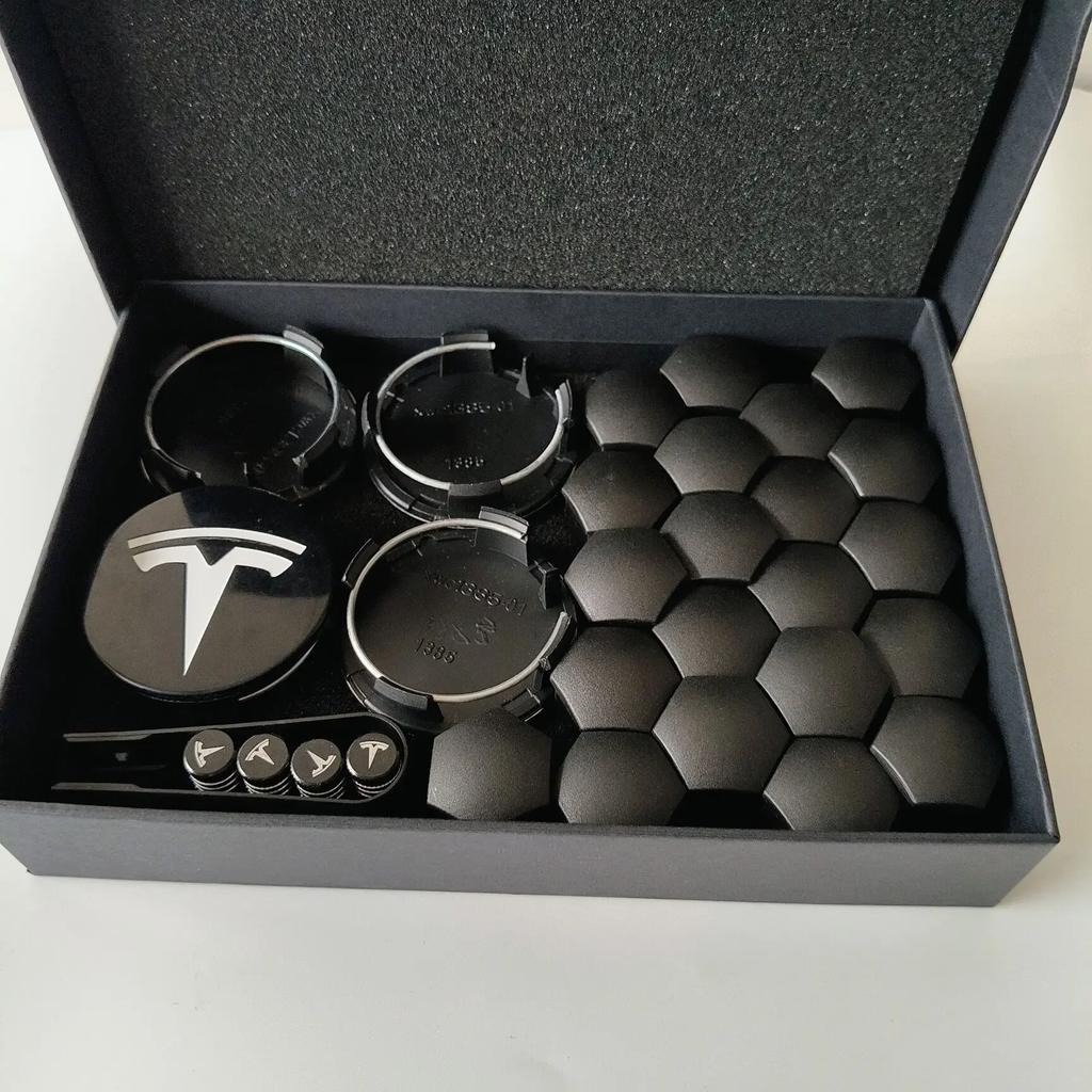 Samolepka na auto Tesla 56/57MM 4KS 29KS pro Tesla Model Y Model 3 S/X Prachotěsný kryt kola Středové krytky kol a krytky ventilků pneumatik