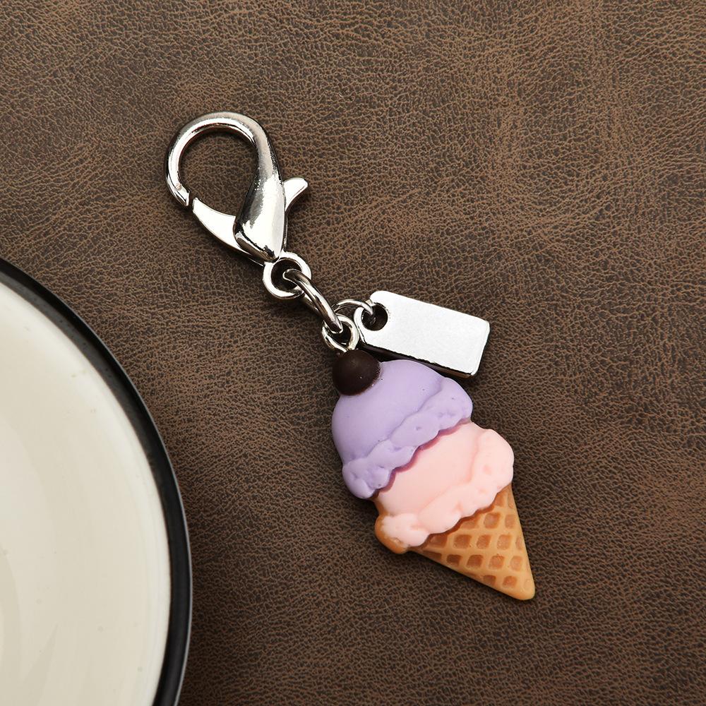 Ice Cream Popsicle Cute Keychain Simulation Resin Personalized Key Ring Bag Charm DIY Accessories Car Keychain Jewelry Girl Gift