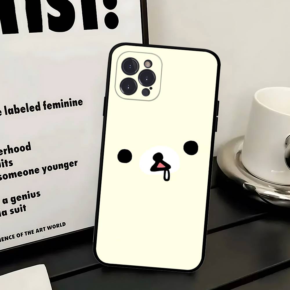 

Popular Cute R-rilakkumas Bear For Iphone 17 16 15 11 13 14 Pro Max Plus 12 Mini Black Shell Cover Phone Case iPhone 14