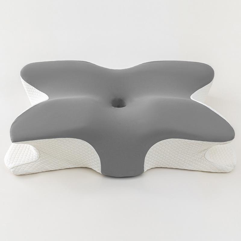 Подушка в форме бабочки защита шеи медленный отскок подушка из пены с эффектом памяти здравоохранение шейные ортопедические подушки из пены для шеи 65x40x12cm светло-серый 3650₽