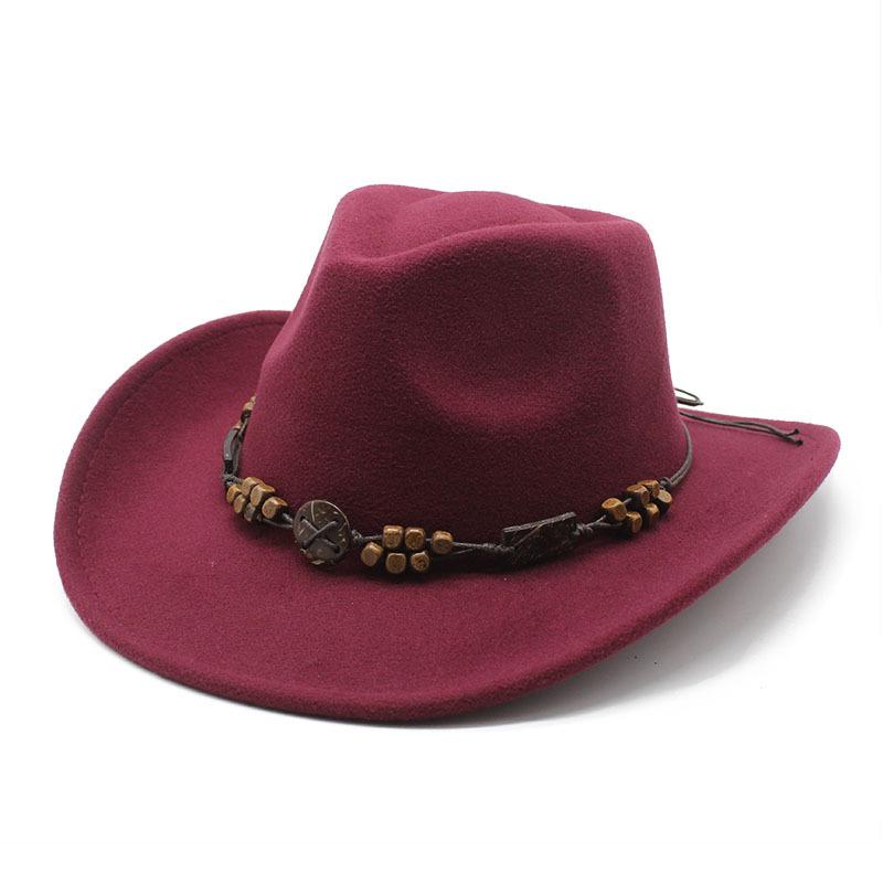 JYL TS DIY Tibetan Cowboy Hat Unisex Ethnic Curved Brim Riding  Felt Hat