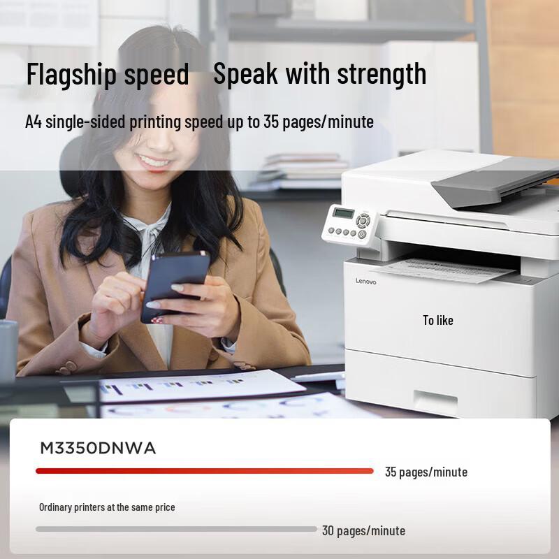 Lenovo M3350DNWA Wireless Multifunction Laser Printer CN plug (adapter included)