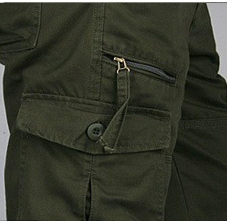 Men's Multi-pocket Cotton Cargo Pants: Spring/Autumn Loose Fit