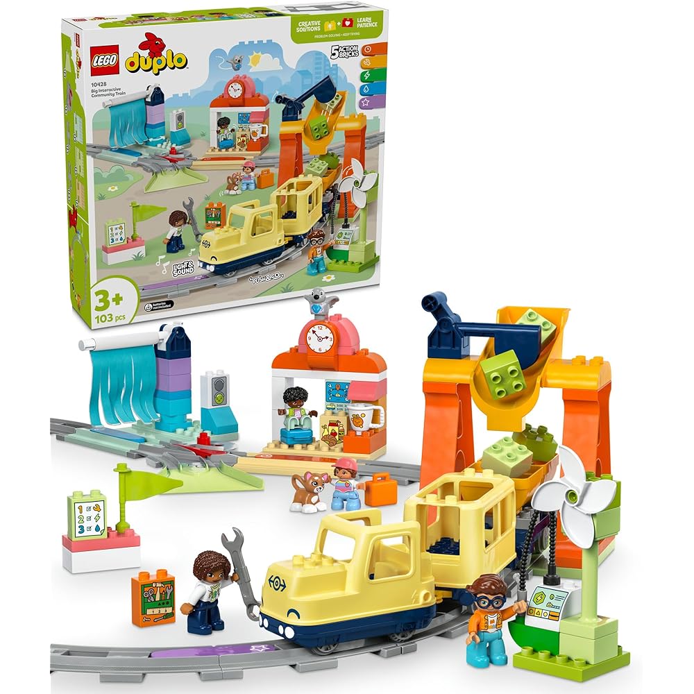 

LEGO Duplo Town Train Toy Set for Kids 1.5-6 Years Old with Blocks and Vehicles