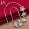 925 Sterling Silver Five Flower Necklace Fashionable Wedding Jewelry