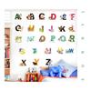 Lebhafte Kinder Heim Wanddekoration Cartoon Wildtiere 26 Buchstaben Aufkleber
