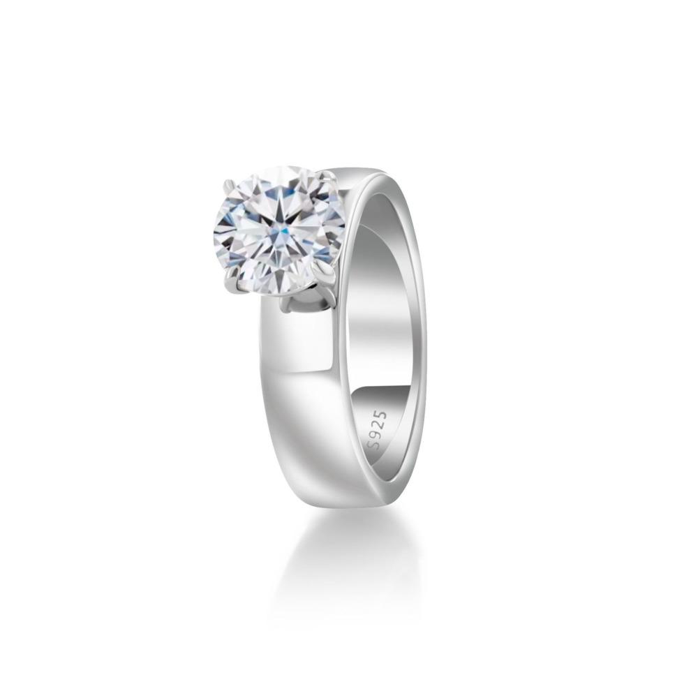 

8mm 2CT Moissanite Wedding Ring Hot Sale 925 Sterling Silver Classic Style D VVS1 Exquisite Moissanite Jewelry US Size 5 белый