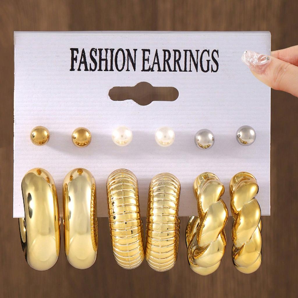 Hot-selling premium earrings, love water drop women's earrings set, multiple pairs of CCB twist earrings.
