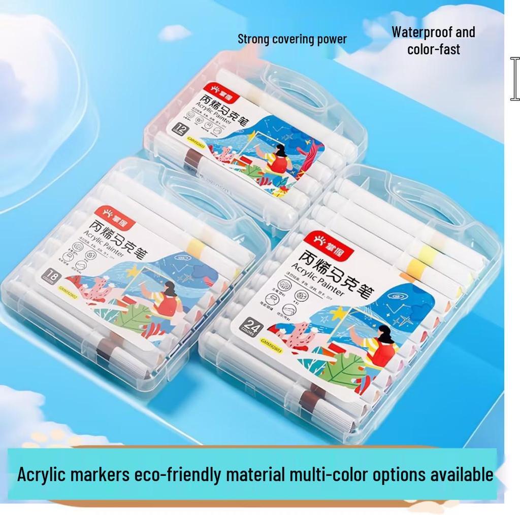 Master Soft Tip Acrylic Markers & Layerable Color Pencils with Art Brushes for Kids