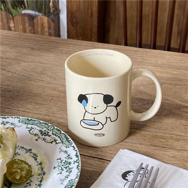 Cute Sweat Puppy Ceramic Cup Couple High-looking Mug Afternoon Tea Coffee Cup Household Tea Drinking Water Cup