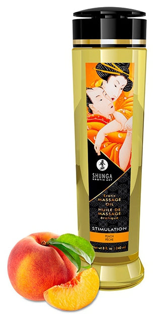 Huile de massage Stimulation Pêche 240mL - Shunga - Huile de Massage