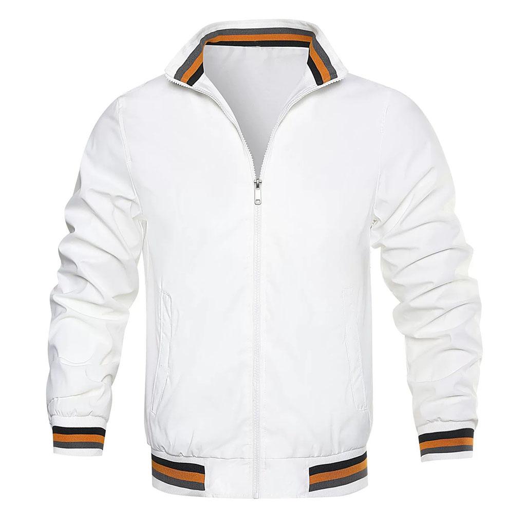 Men Casual Sports Jacket Spring Autumn Solid Color Breathable Windproof Waterproof Zipper Thin Coat Stand-up Collar Jackets