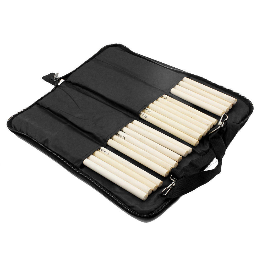 600D Water-resistant Drum Sticks Gig Bag Oxford Cloth Handy Strap Gripped Handle Pocket 5mm Cotton